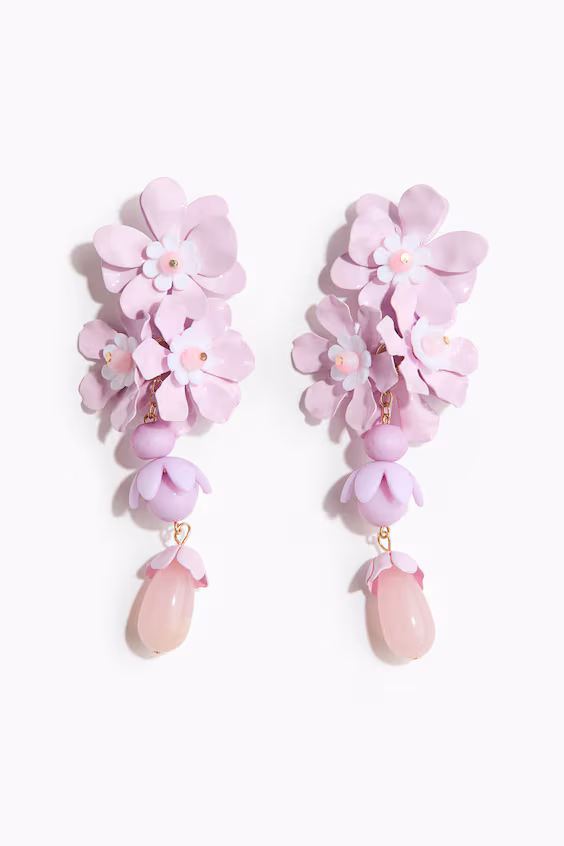 Серьги с цветком