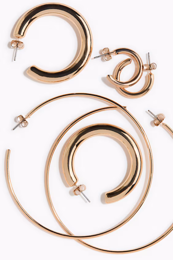 Набор из 3 пар серьги в виде кругов