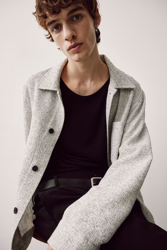 Пальто regular fit из блестящей ткани с текстурой