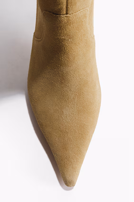 Сапоги до колена из замши