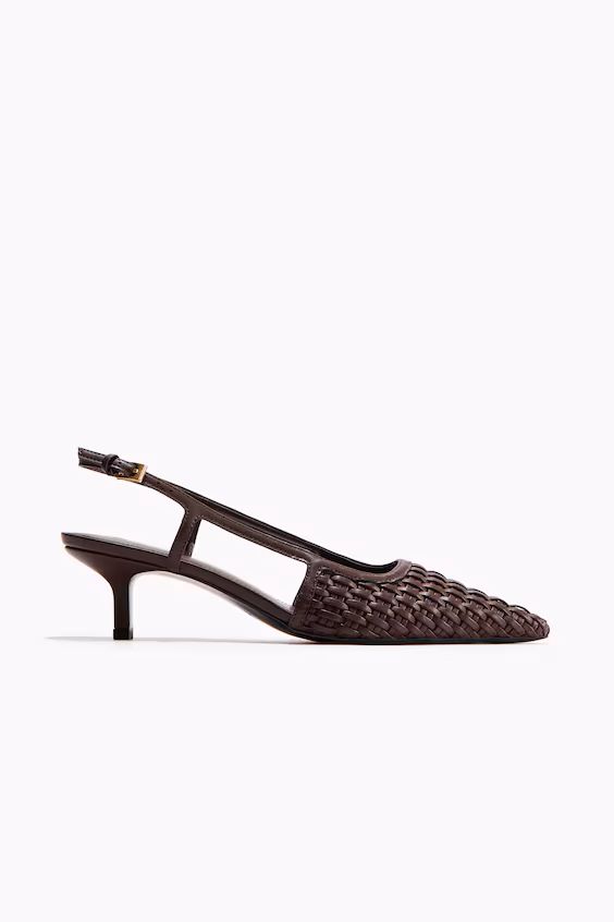 Ботильоны на каблуке котенок с открытым задником