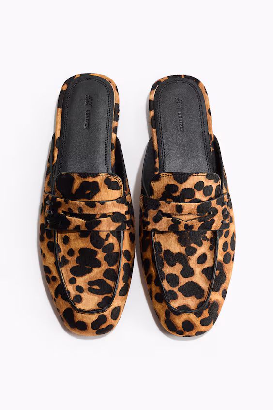 Лоферы без пятки из кожи