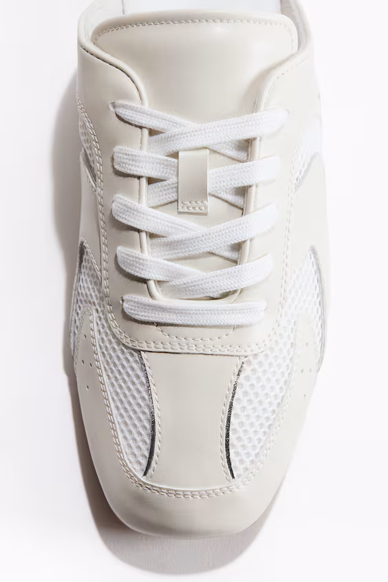 Мюли в стиле кроссовок из кожи