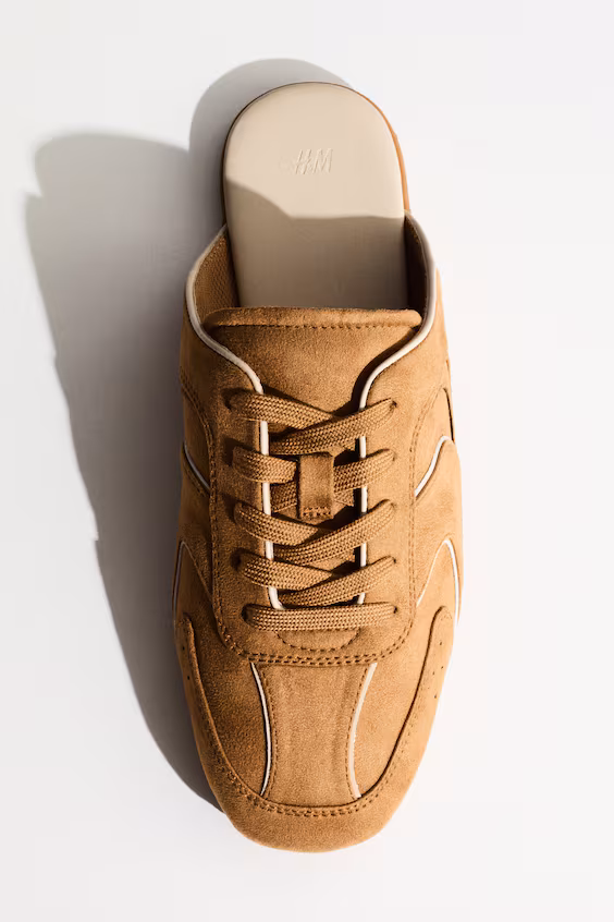 Мюли в стиле кроссовок из кожи