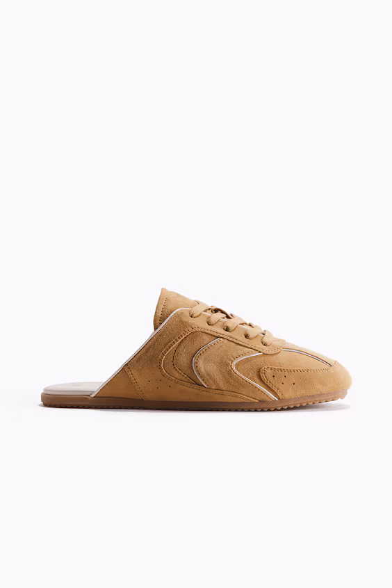 Мюли в стиле кроссовок из кожи