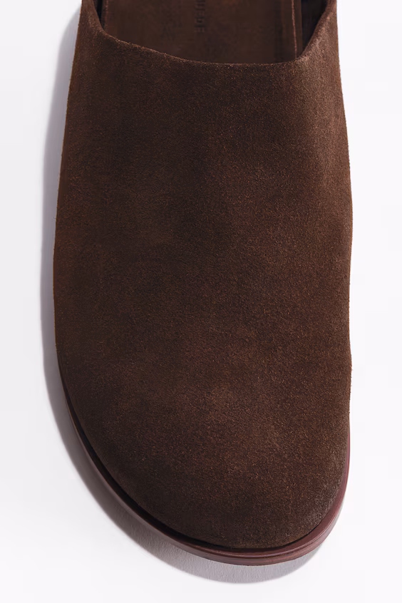 Мюли в замше с подошвами