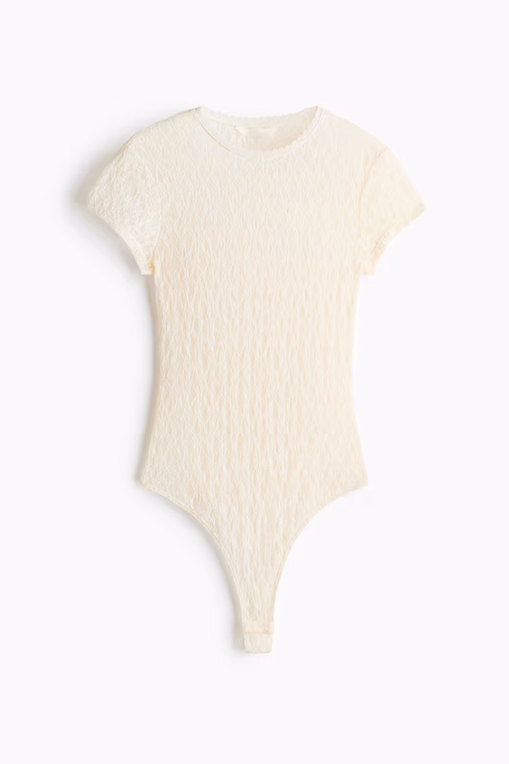 Боди с трусиками из джерси с кружевным эффектом