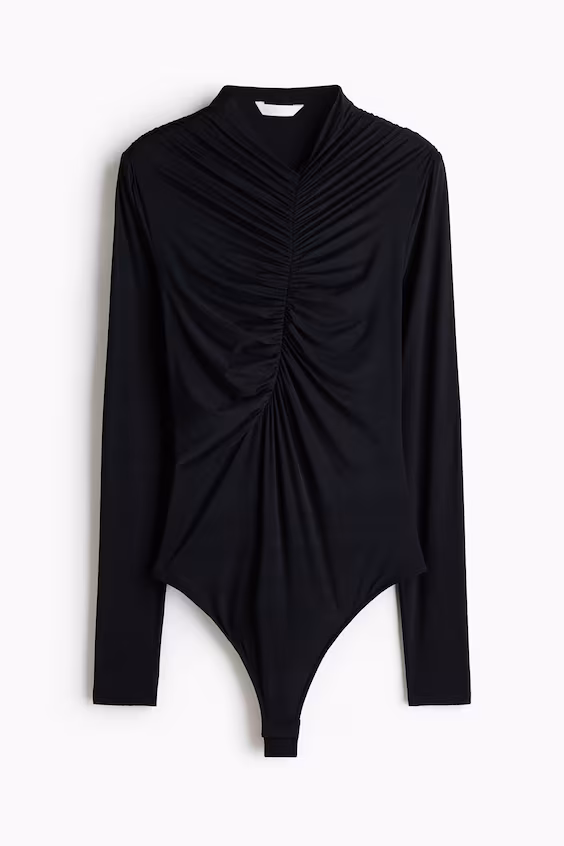 Боди на запах с драпировкой