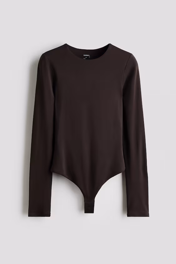Боди на запах с длинными рукавами sculpting