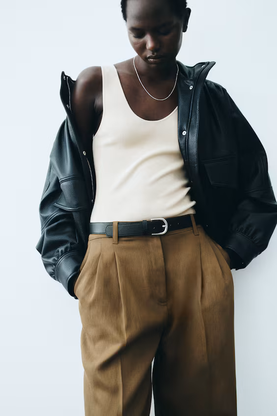 Классические брюки из смеси льна