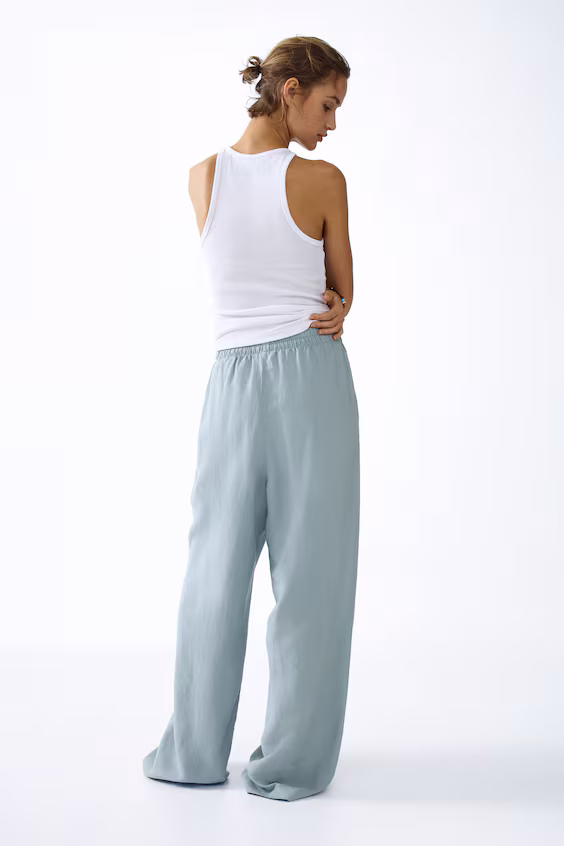 Брюки из смеси льна