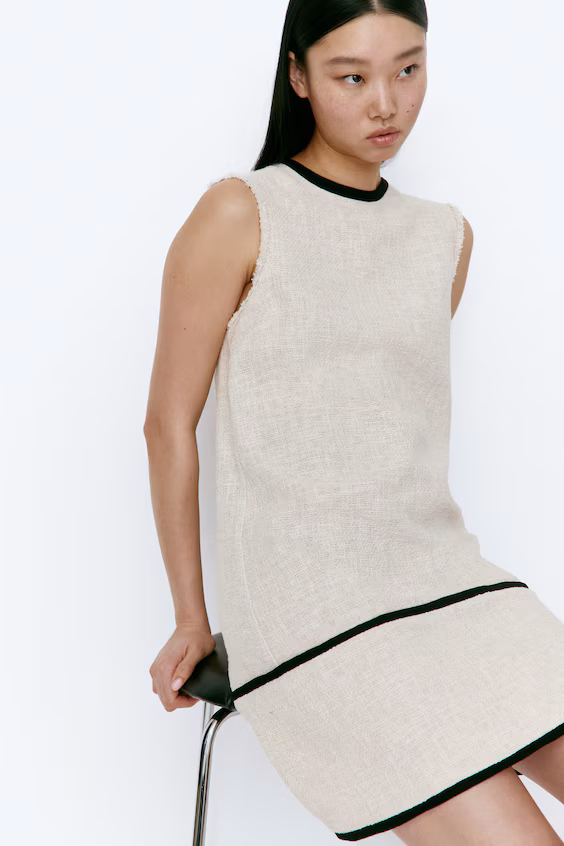 Платье без рукавов из смеси льна