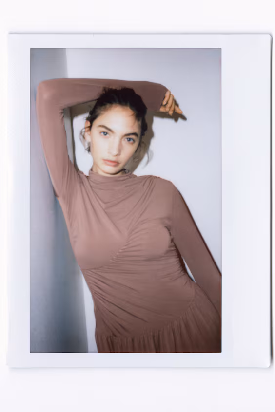 Платье из джерси с драпировкой