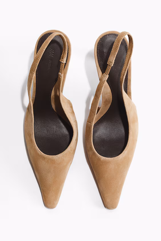 Классические туфли из замши без задника