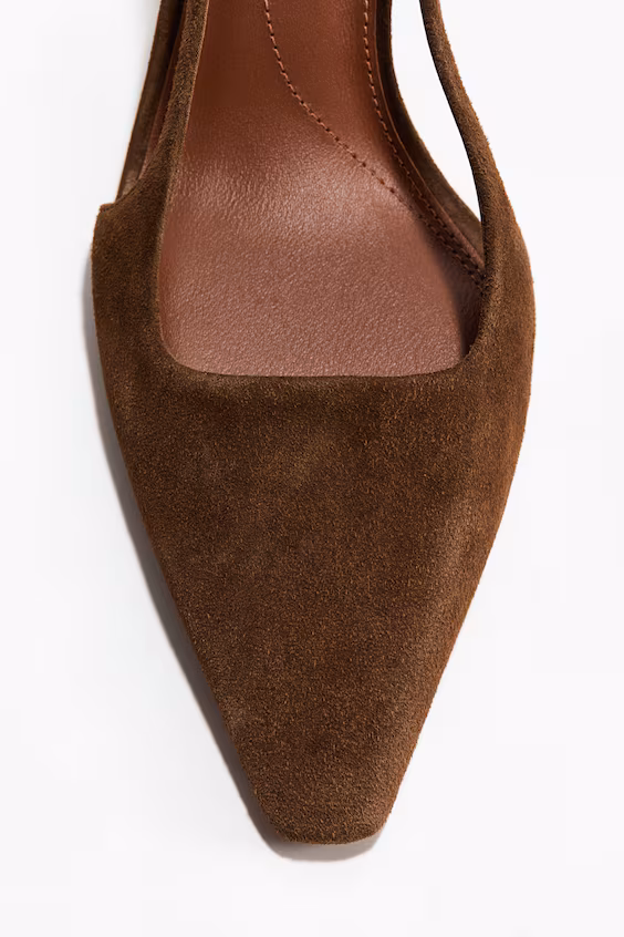 Туфли с открытым задником из кожи