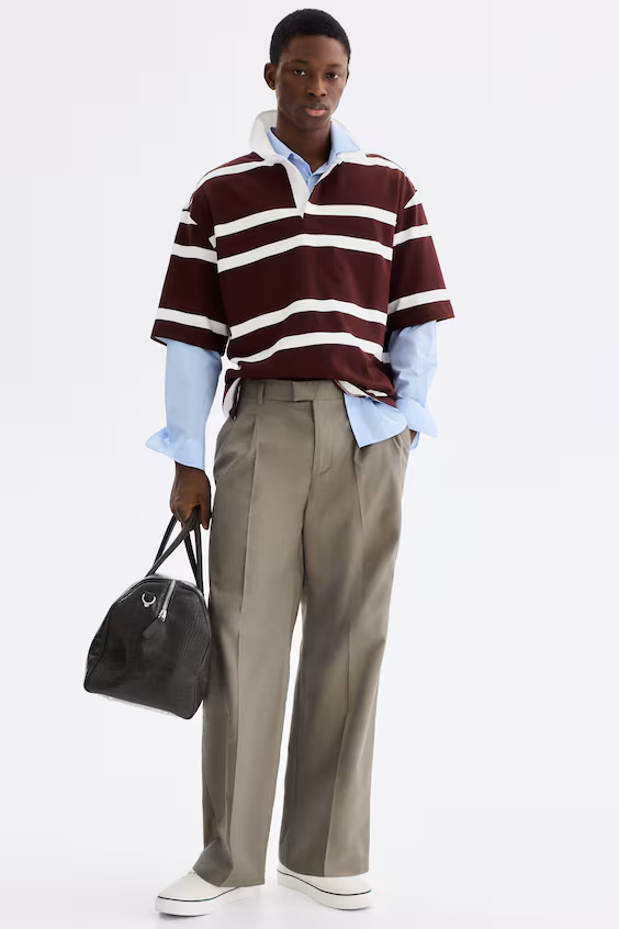 Регбийная свитер из хлопка свободного кроя