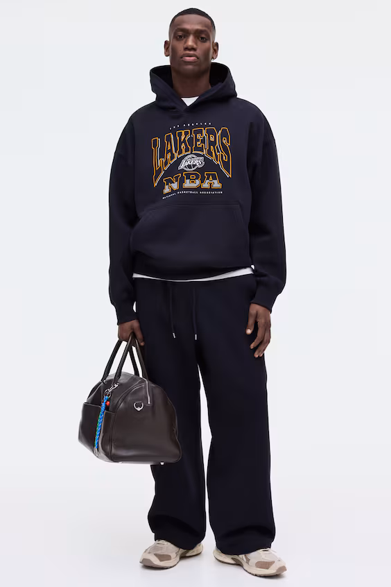 Худи с капюшоном и принтом oversized fit