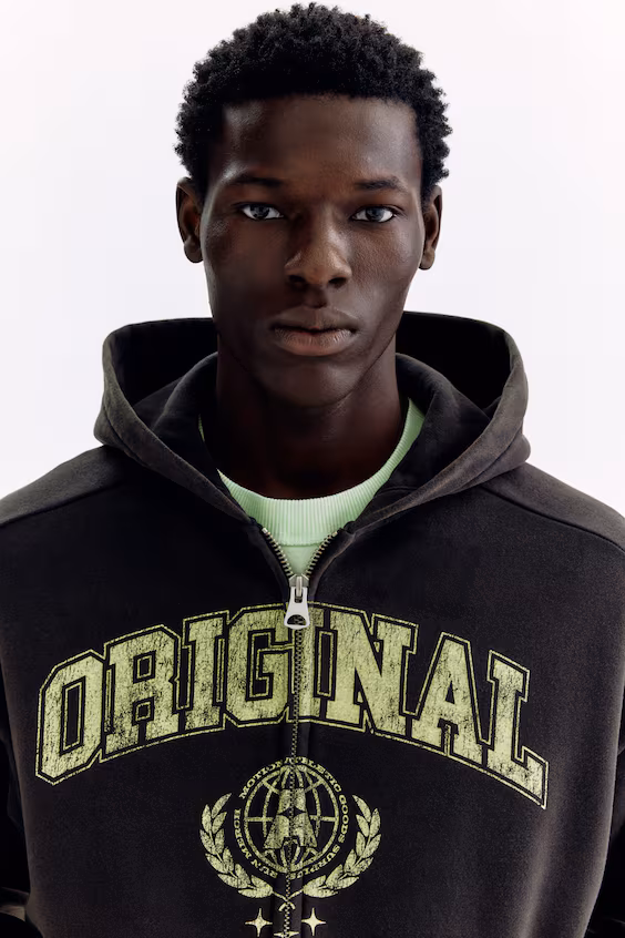 Худи с капюшоном в оригинальном принте oversized fit