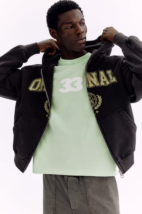 Худи с капюшоном в оригинальном принте oversized fit