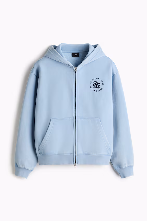 Пальто с капюшоном loose fit и молнией