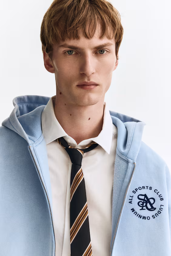 Пальто с капюшоном loose fit и молнией