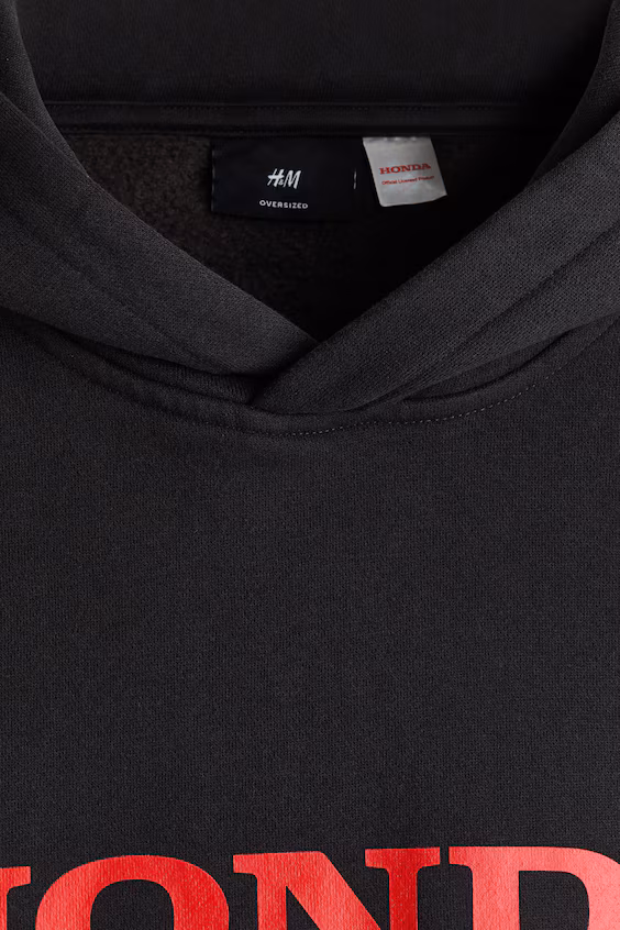 Толстовка с капюшоном и принтом свободного кроя