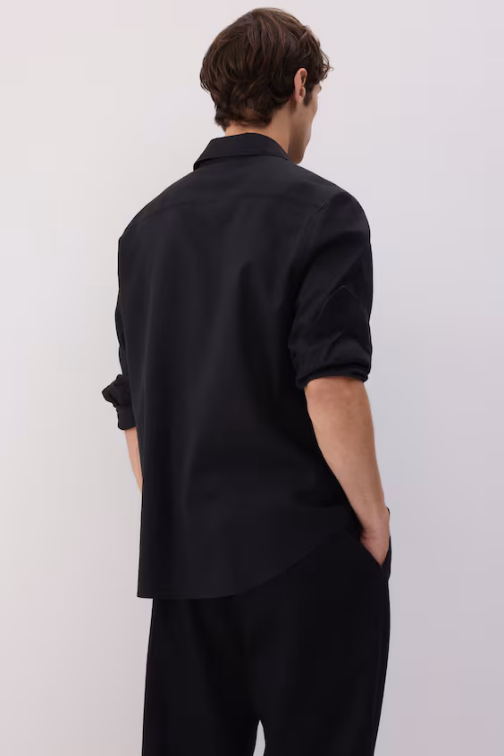 Рубашка из льняного рельефного regular fit