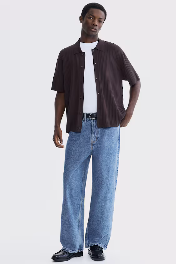 Рубашка из рубчатой ткани стандартного кроя