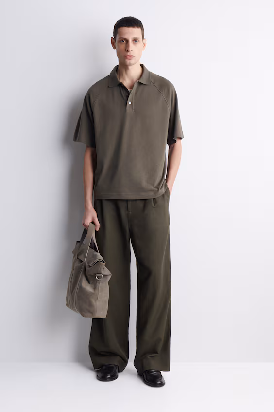 Поло в стиле комфорт из хлопка и льна