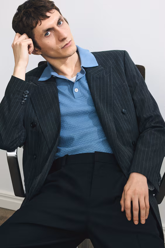 Поло с текстурой slim fit