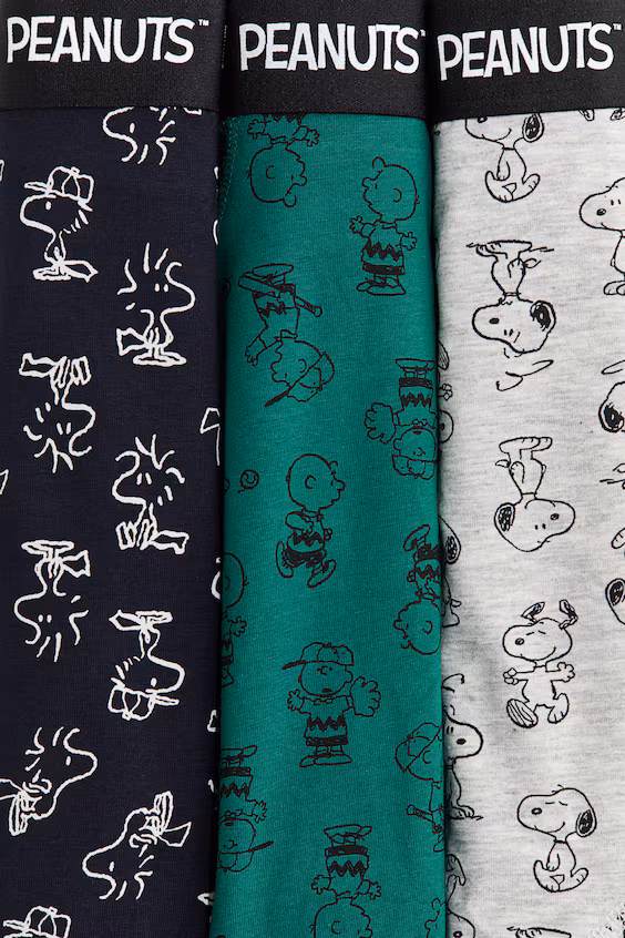 Набор из 3 боксеров из хлопка с принтом