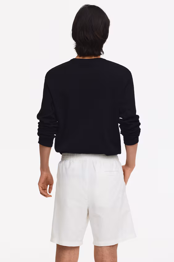 Шорты из смесовой льняной ткани стандартного кроя