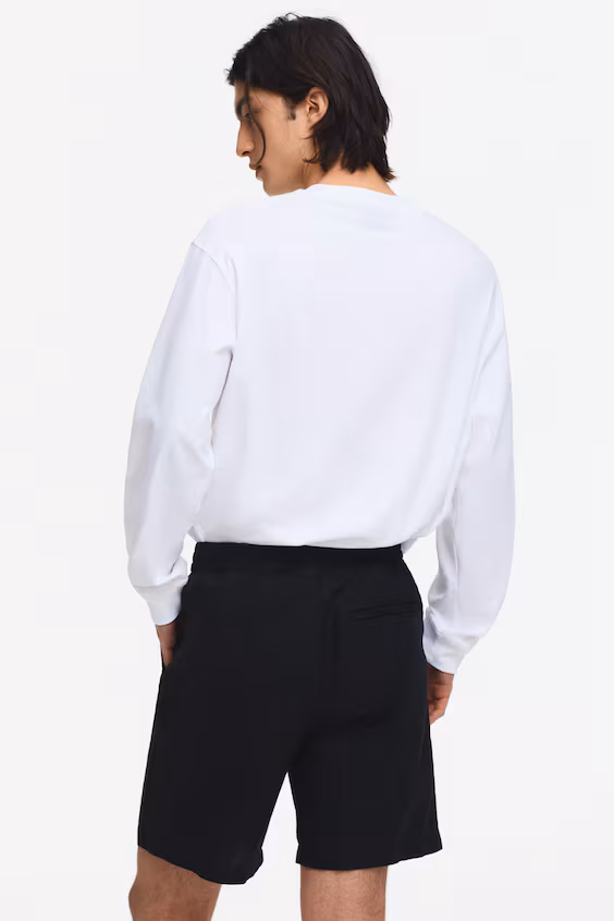 Шорты из смесового льна regular fit