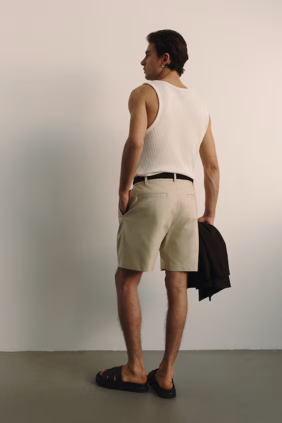 Шорты из смеси льна relaxed fit