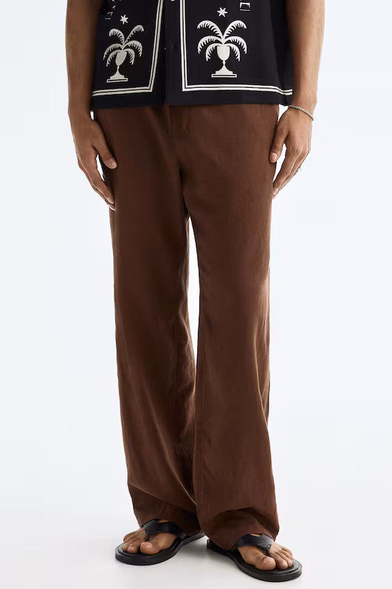 Брюки из смесового льна с комфортной посадкой