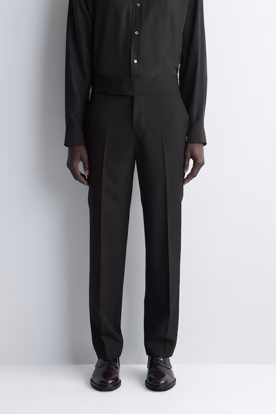 Узкие брюки из шерсти с поясом каммербанд