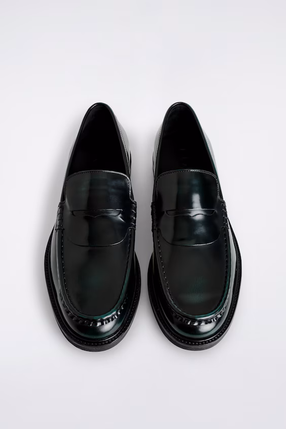 Лоферы из состаренной кожи