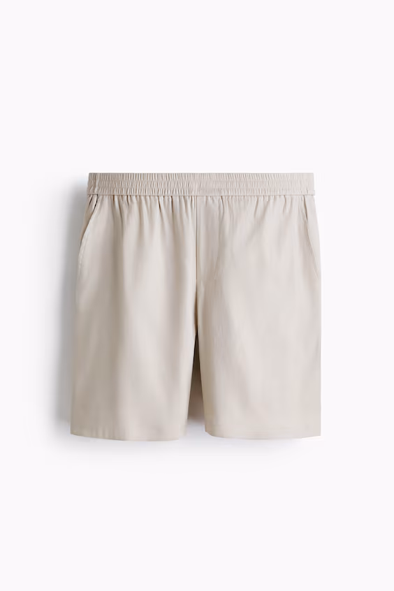 Шорты из смесового льна свободного кроя