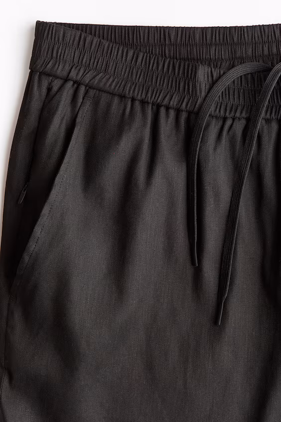 Брюки из льна four-way stretch свободного кроя