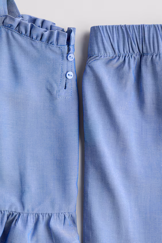 Комплект из 2 предметов в складчатой ткани с оборками