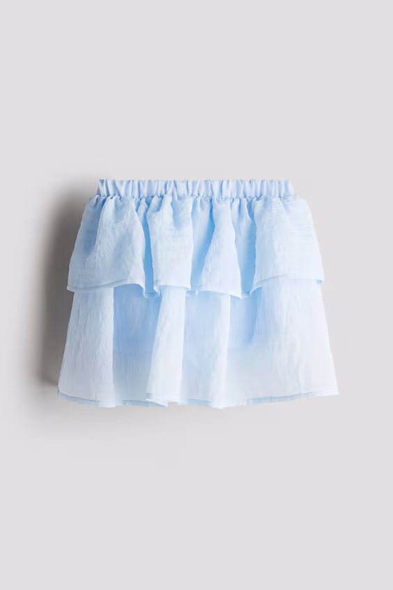 Хлопковая юбка-шорты с оборками