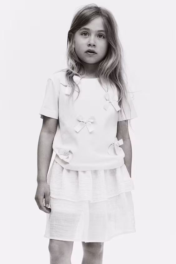 Хлопковая юбка-шорты с оборками