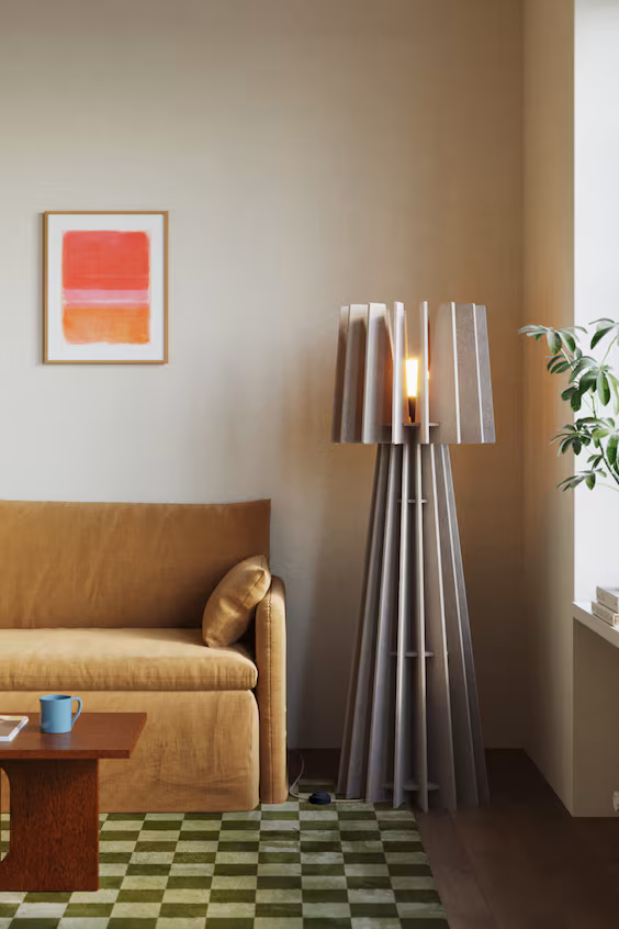 Напольная лампа из звукопоглощающего материала
