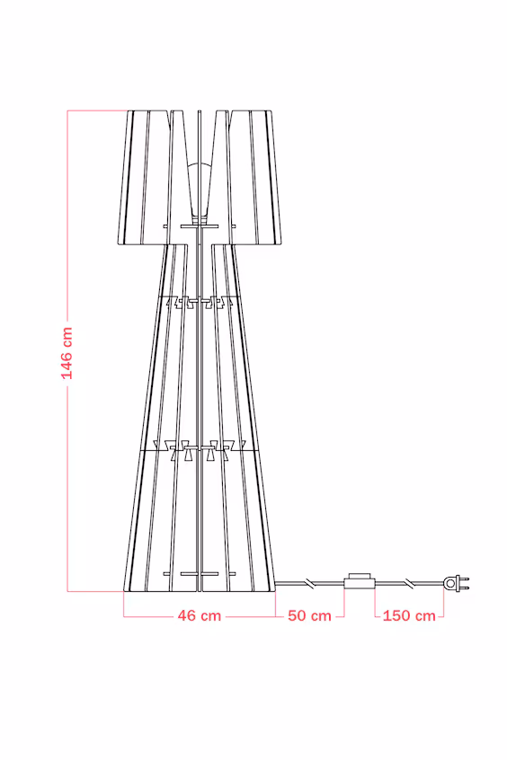 Напольный светильник из звукопоглощающего материала