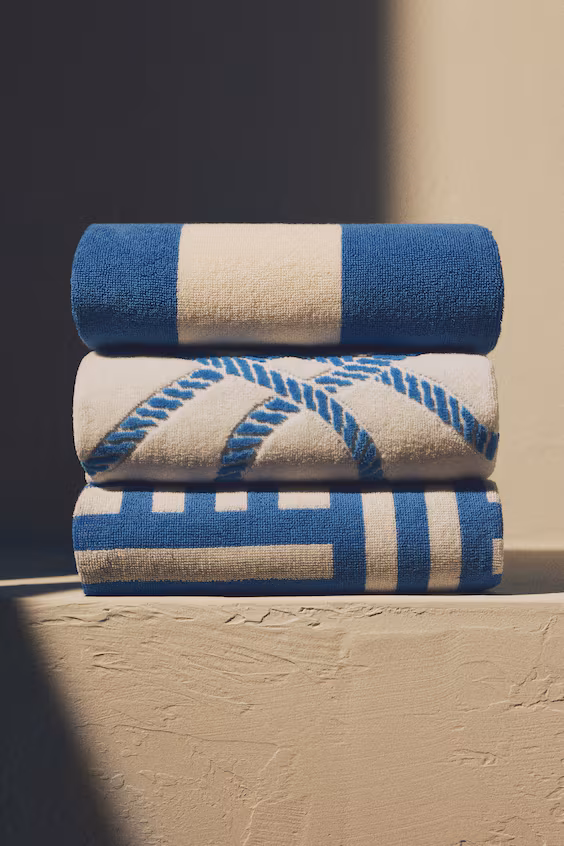 Пляжное полотенце из хлопка в полоску