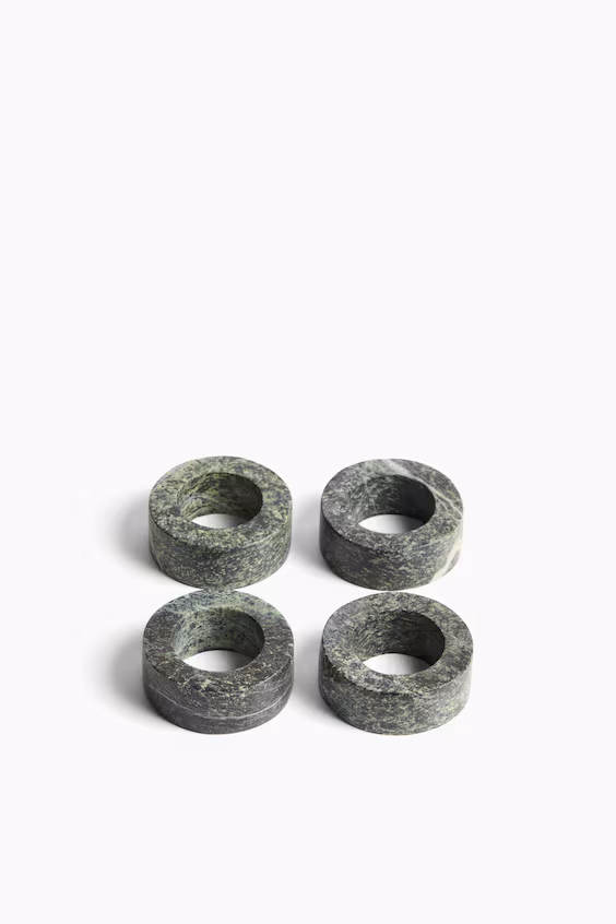 Набор из 4 кольец для салфеток из мрамора