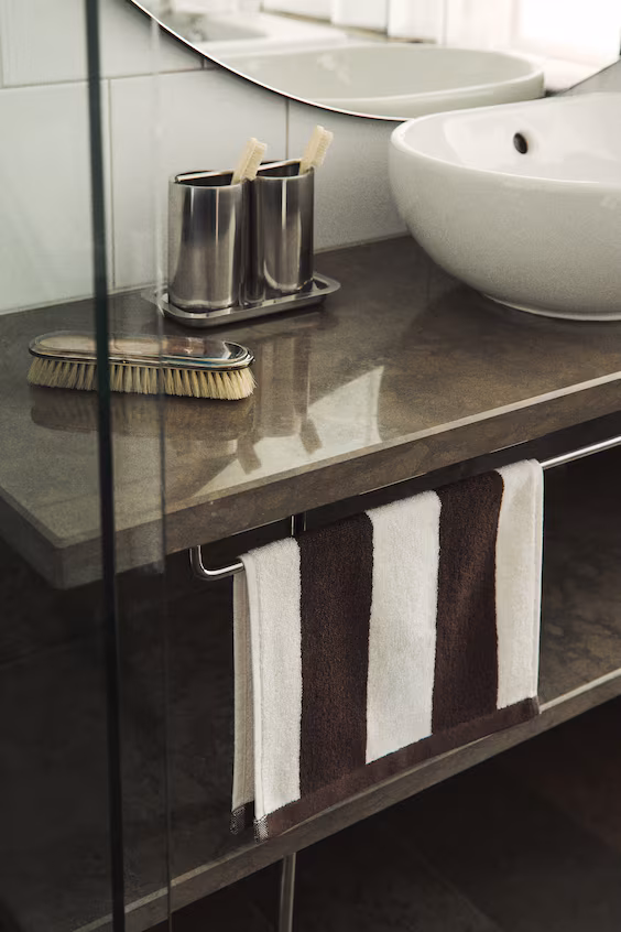 Полотенце для гостей из турецкого хлопка в полоску