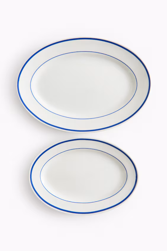Набор из 2 тарелок из фарфора