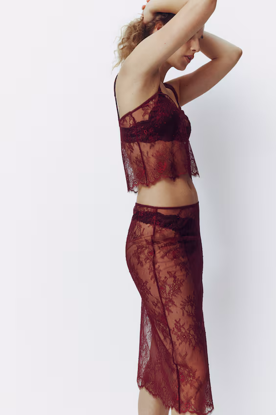 Миди-юбка из кружева