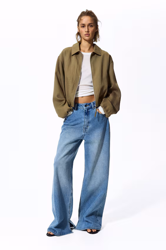 Повседневный пуховик с абалонами большого размера